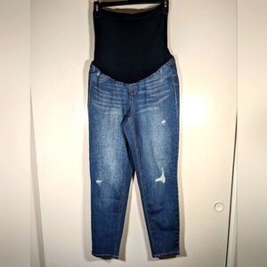 NWT 1822 Denim Vintage Denim Ankle Skinny Maternity Jeans Distressed Size 12/31